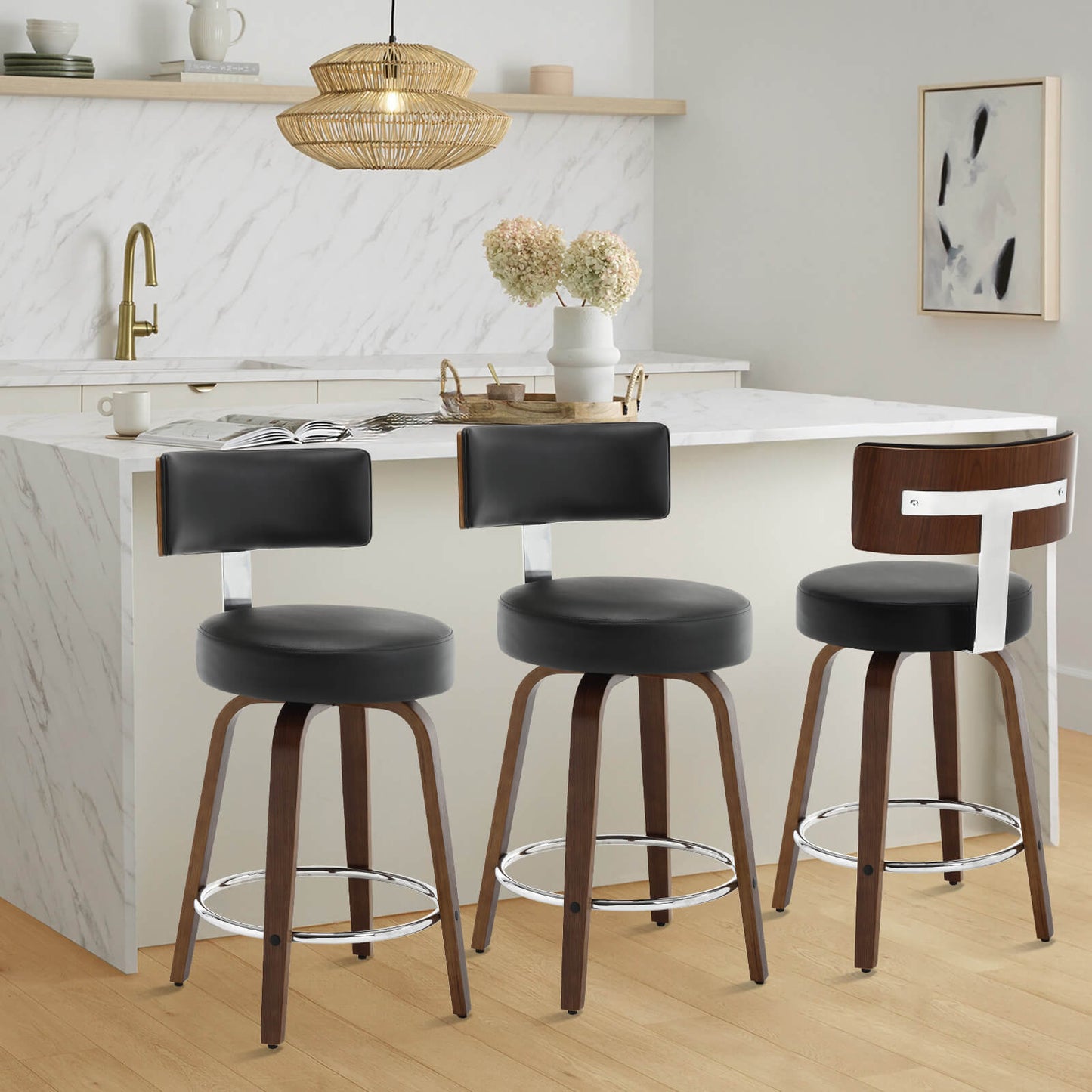 Bar stool with backrest