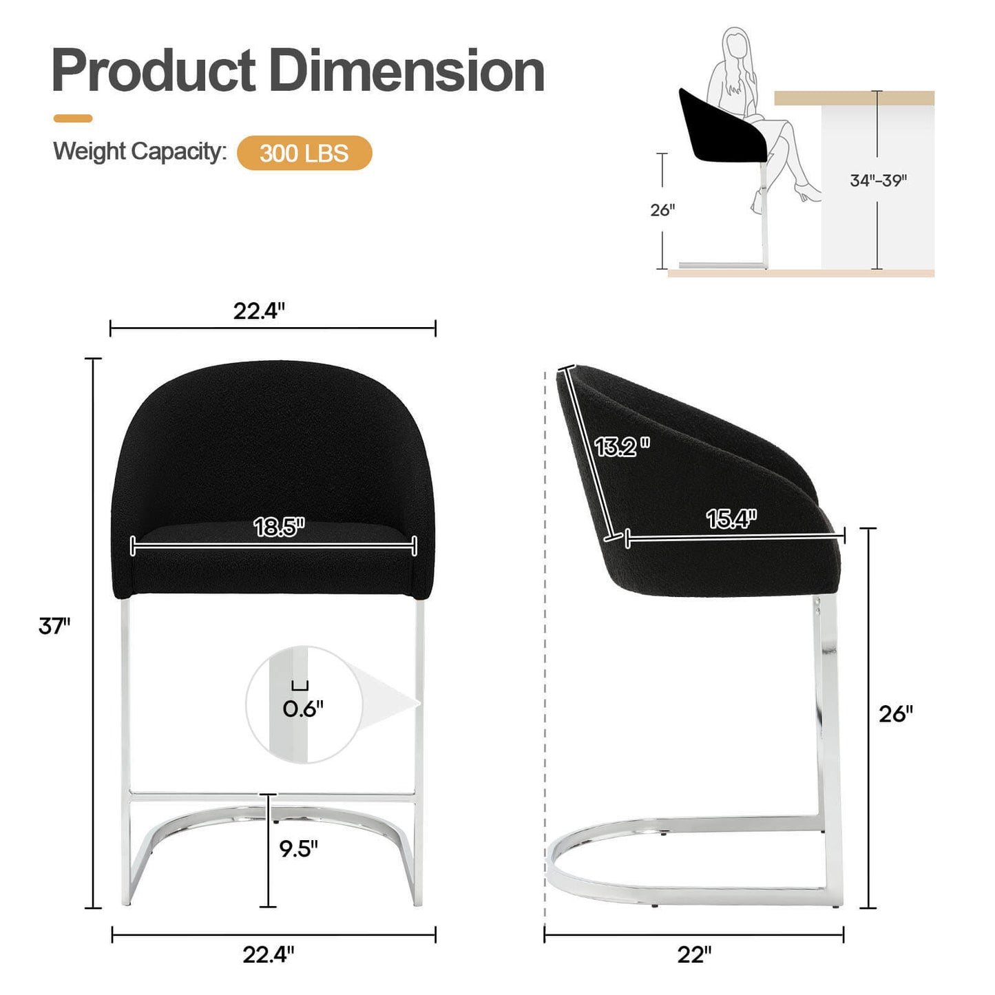 Bar stool with backrest