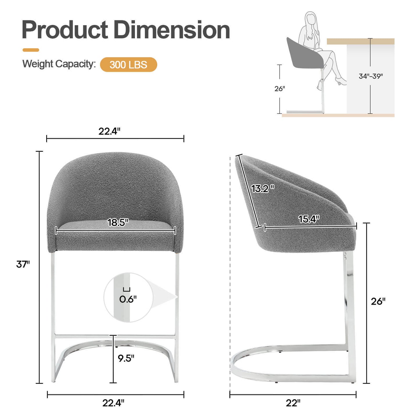 Bar stool with backrest