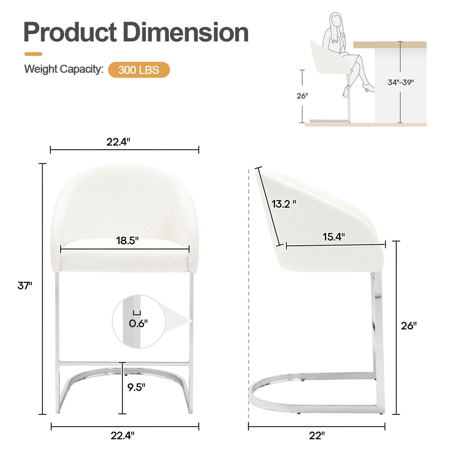 Bar stool with backrest