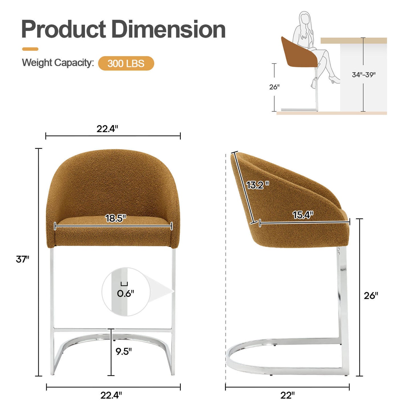 Bar stool with backrest